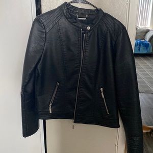 Faux leather black jacket. Size L (Juniors)